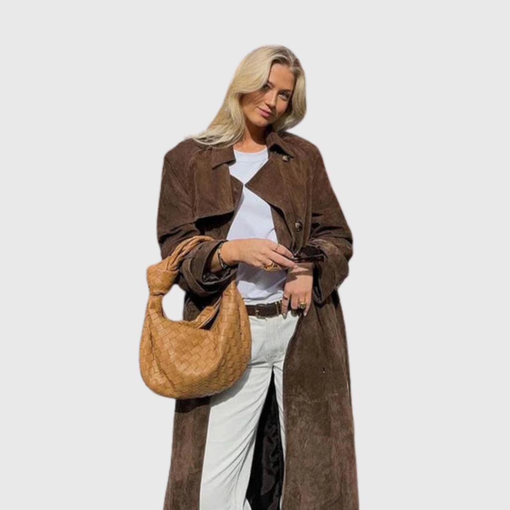 Verónica – gabardina de ante elegante