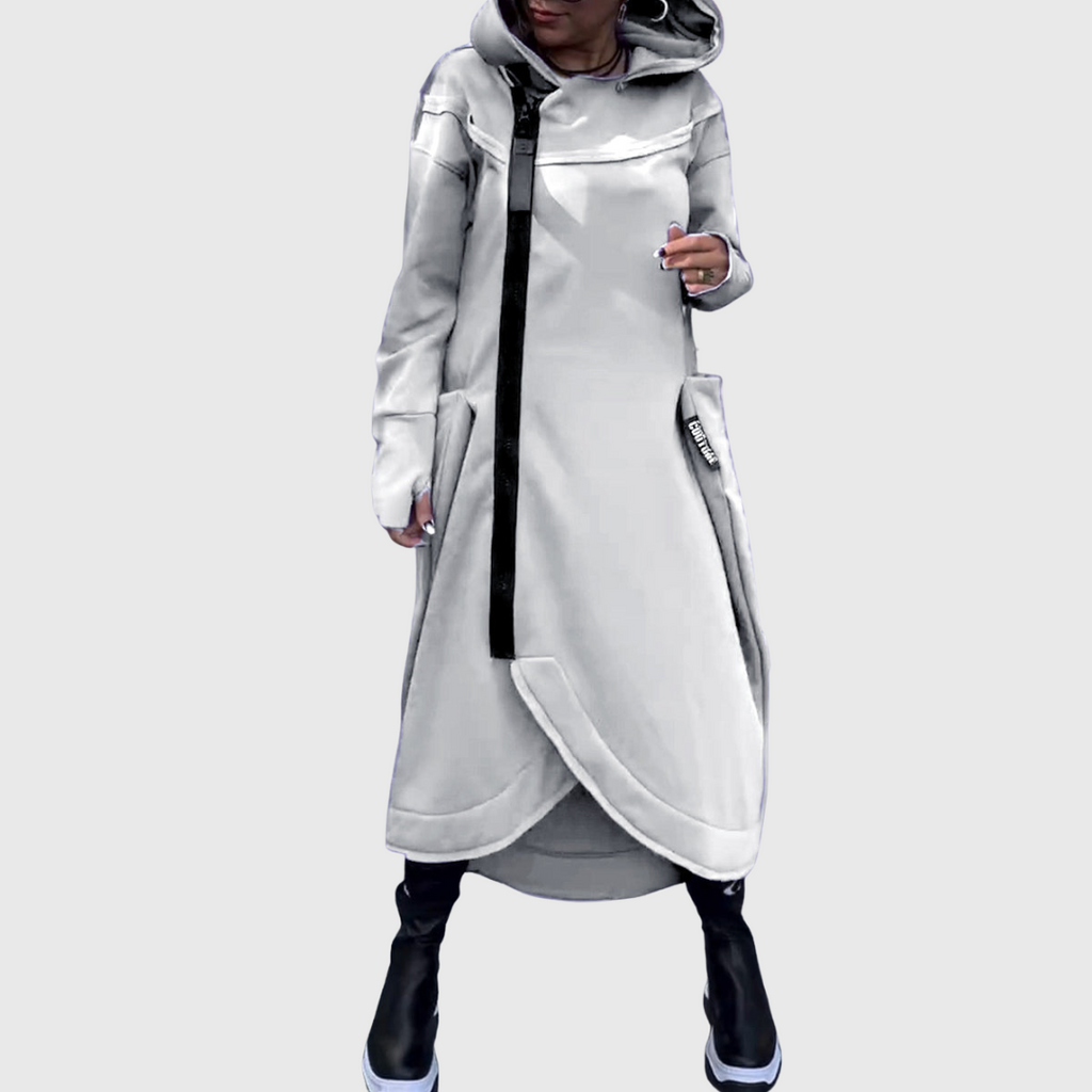 Adriana – Chaqueta asimétrica estilosa con capucha