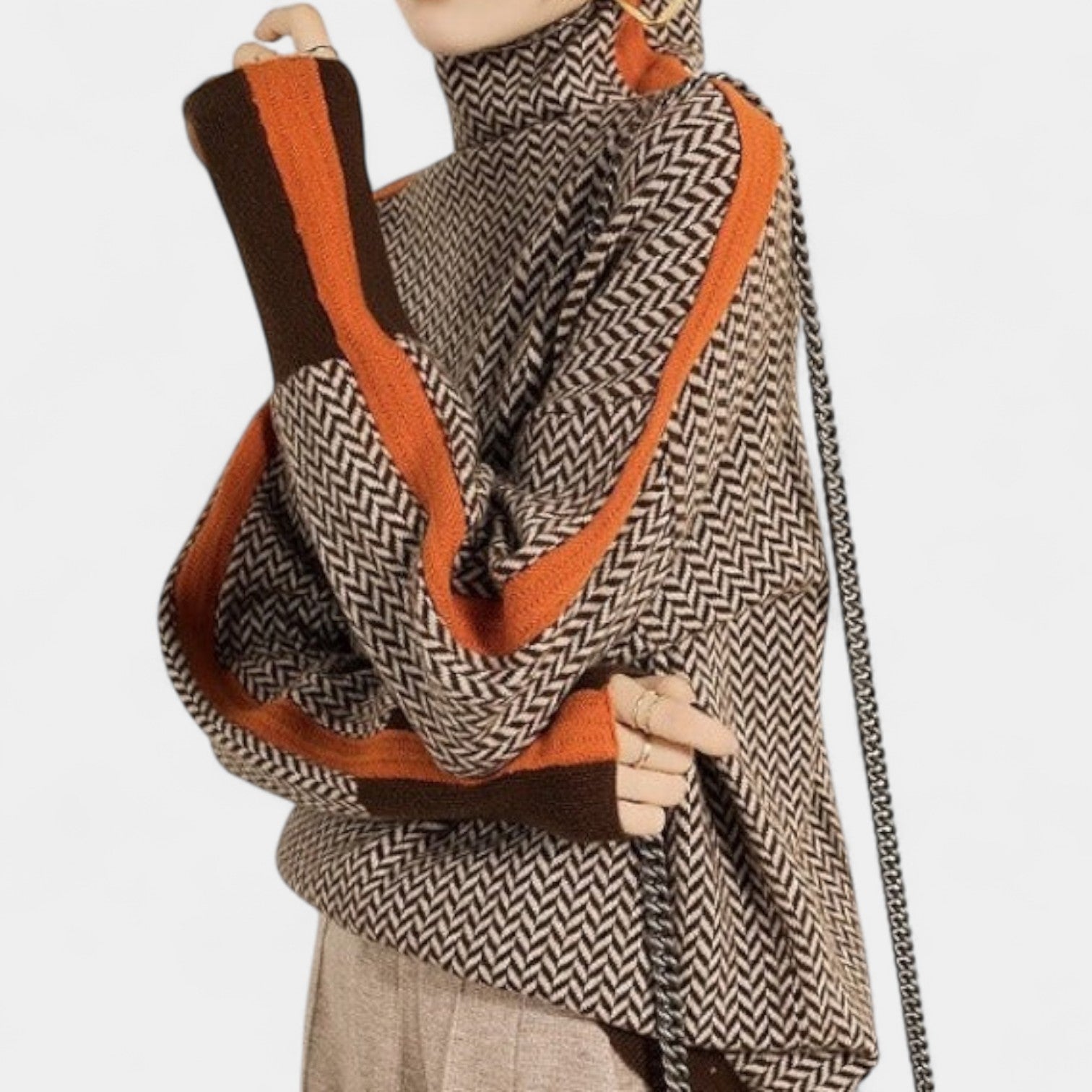 Teja – suéter elegante con patrón de espiga