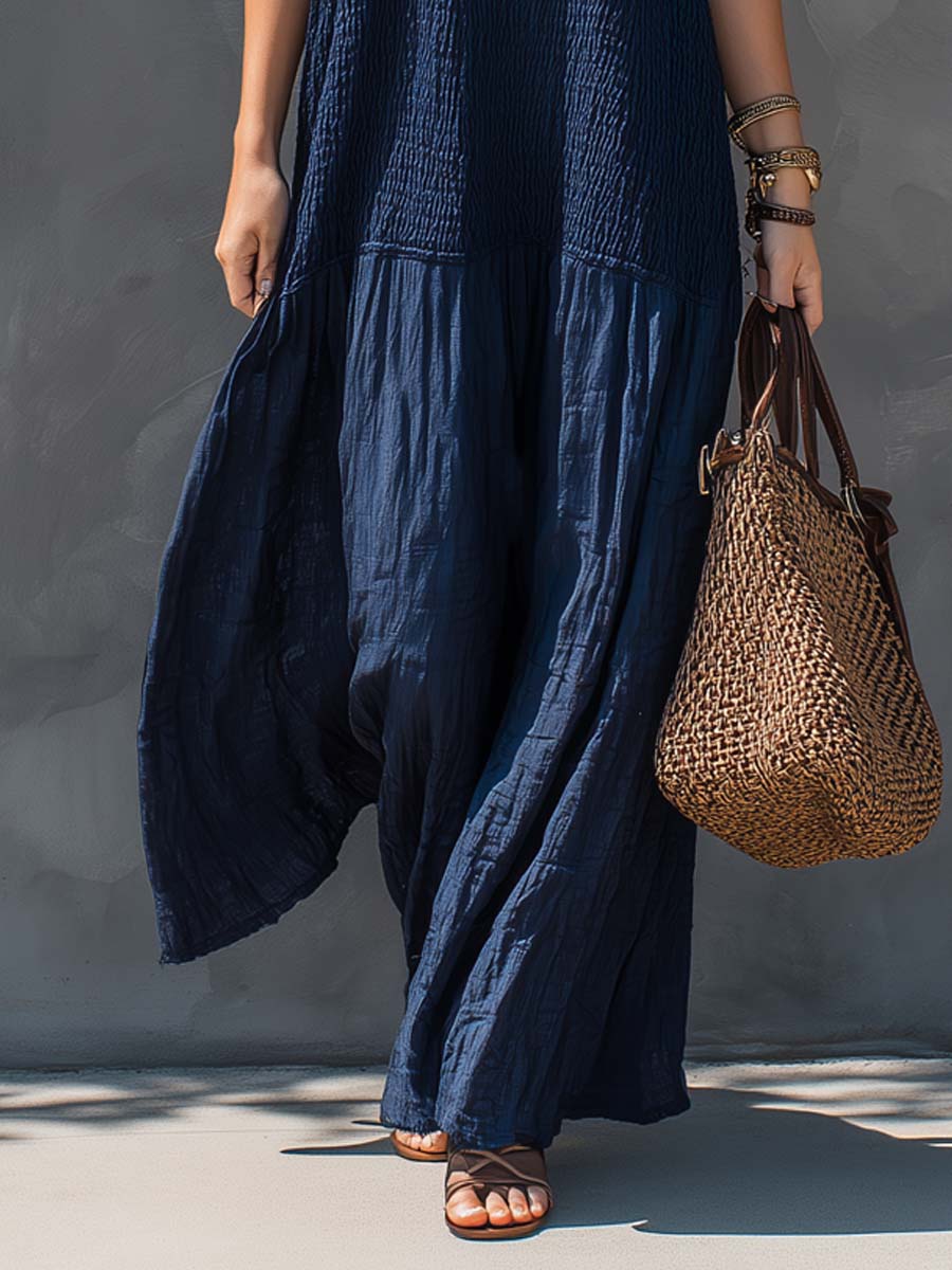 Vestido maxi patchwork bohemio