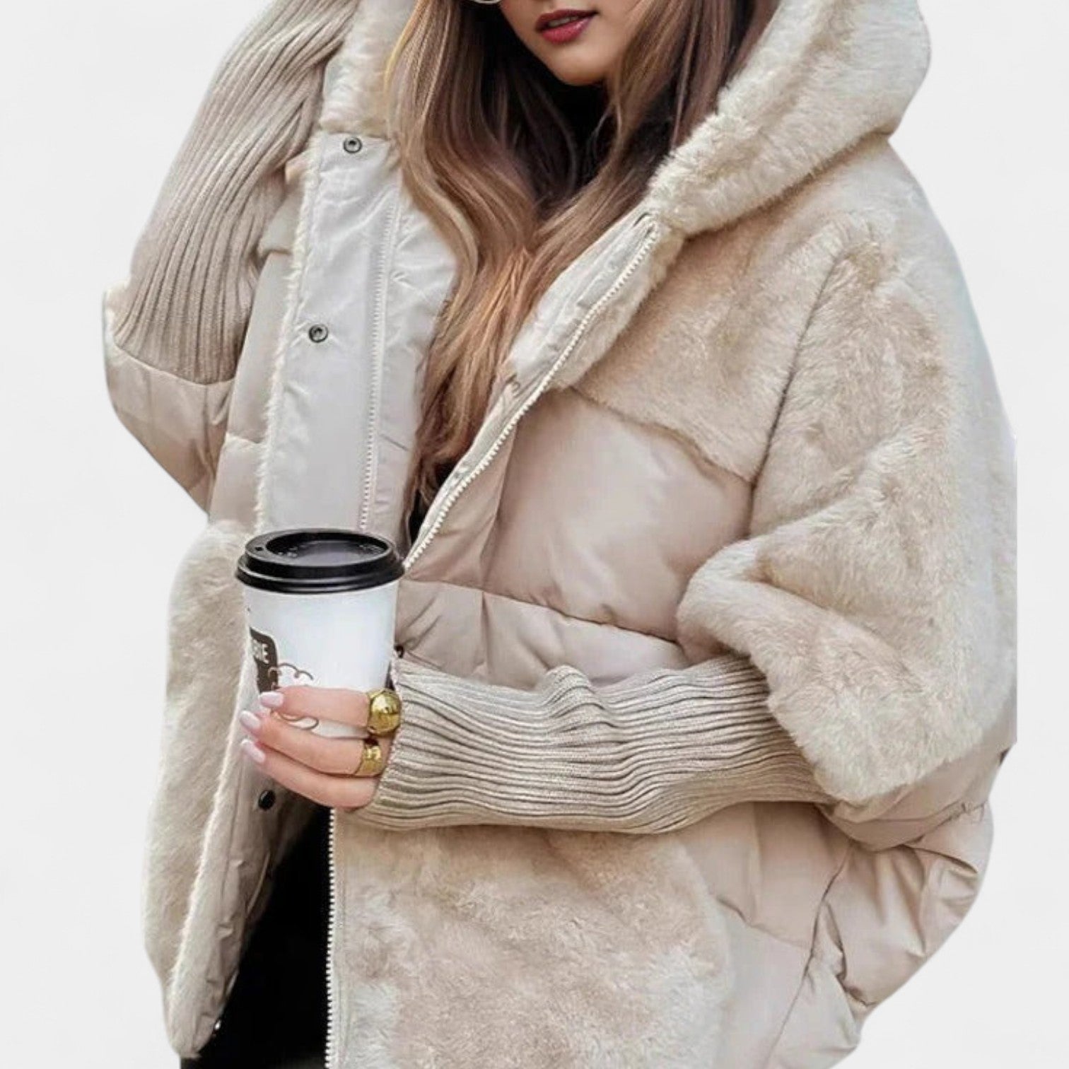 Sara – elegante chaqueta de plumón de invierno con capucha