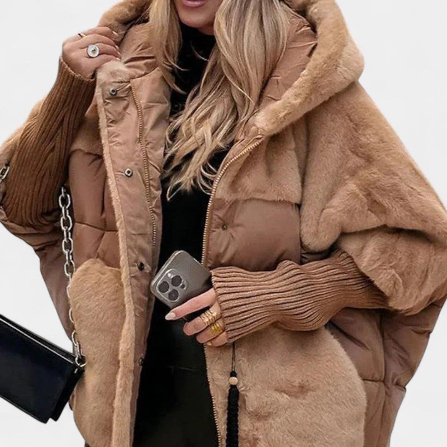 Sara – elegante chaqueta de plumón de invierno con capucha